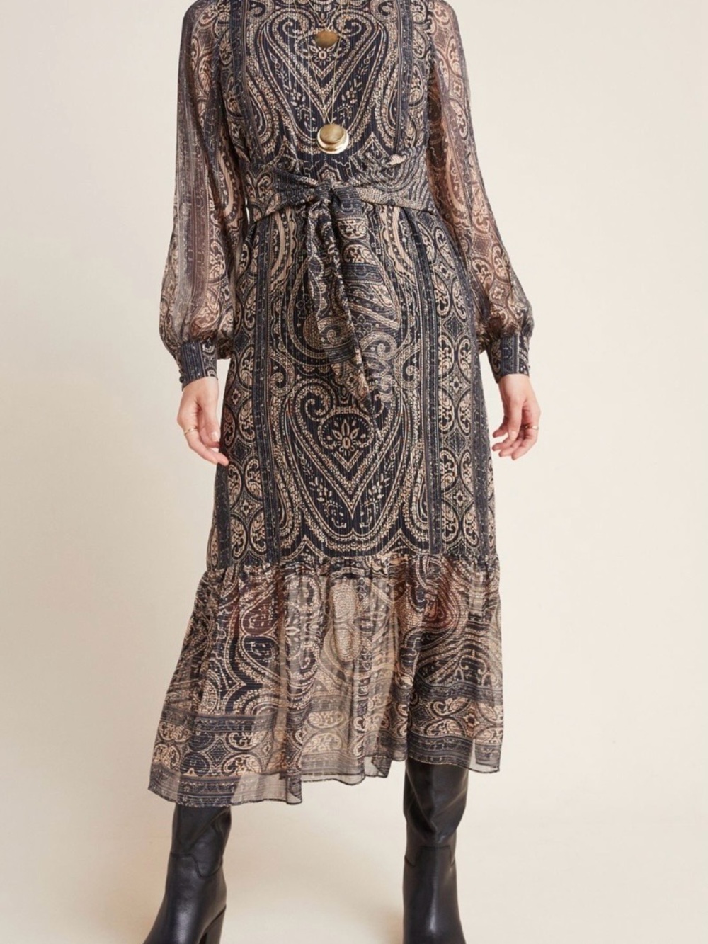 Anthropologie Kachel Caricia Silk Dress Size 6